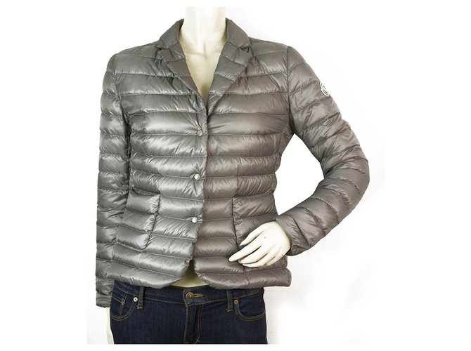 Moncler Leyla Giacca Woman's Gray Light Puffer jacket size 1 Grey Polyester  ref.165212