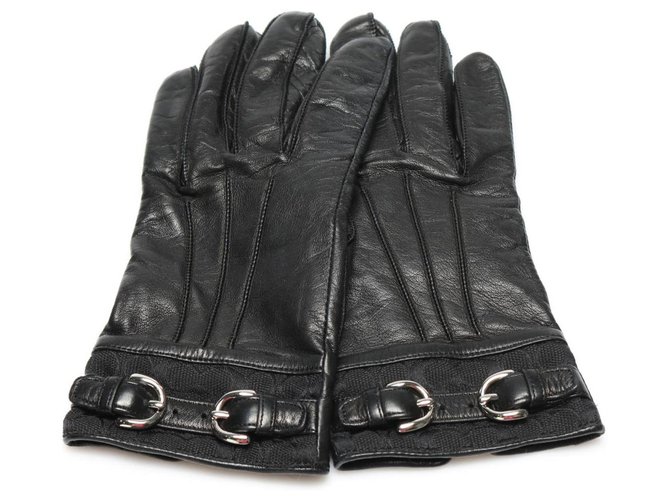 Coach Gloves Black Leather  ref.165227