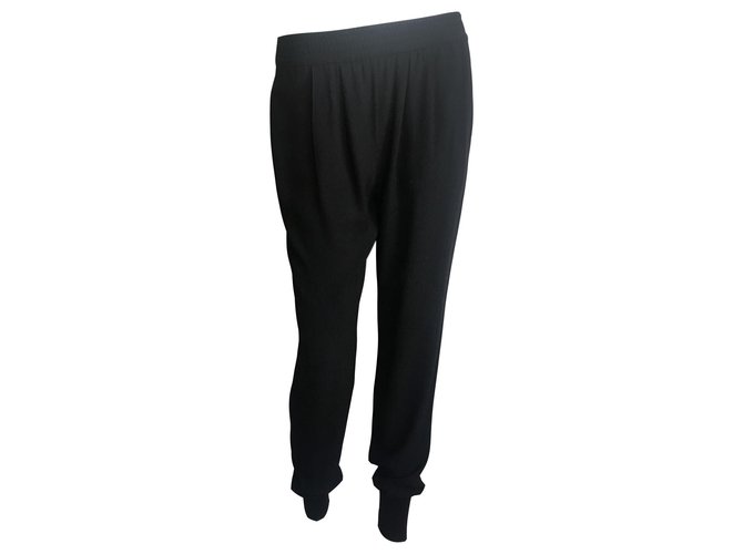 Stella Mc Cartney Pants, leggings Black Wool Viscose  ref.165255