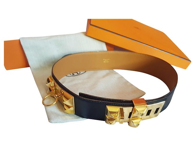 Hermès CDC cinto para cães medor Preto Dourado