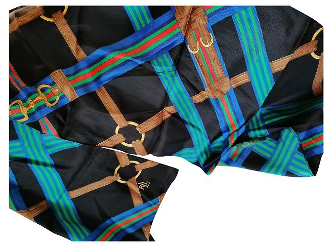 Autre Marque Sciarpa Ralph Lauren in seta nera Nero