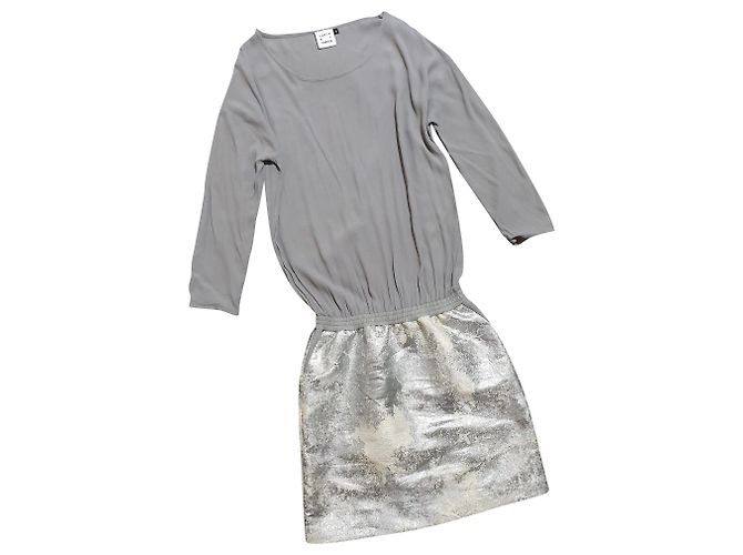 Karen B Y Simonsen Becky Kleid Viskose silber grau