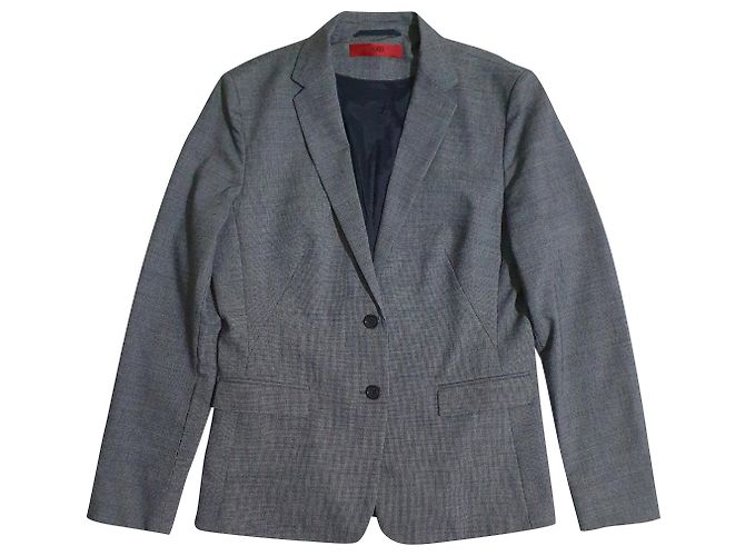 Blazer Hugo Boss Cinza Lã Viscose Multicor