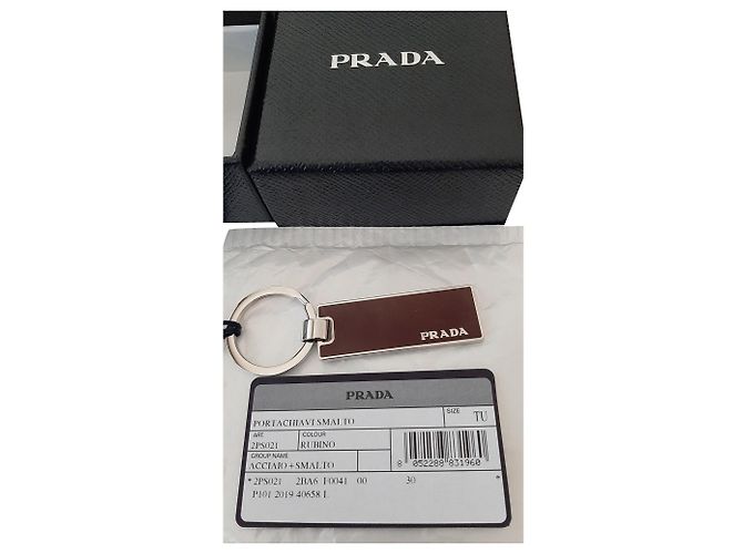 Prada keychain red steel