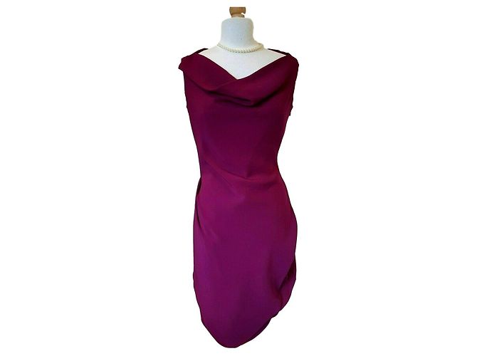 Vivienne Westwood Red Label Vestido asimétrico con dobladillo de burbuja. Fucsia