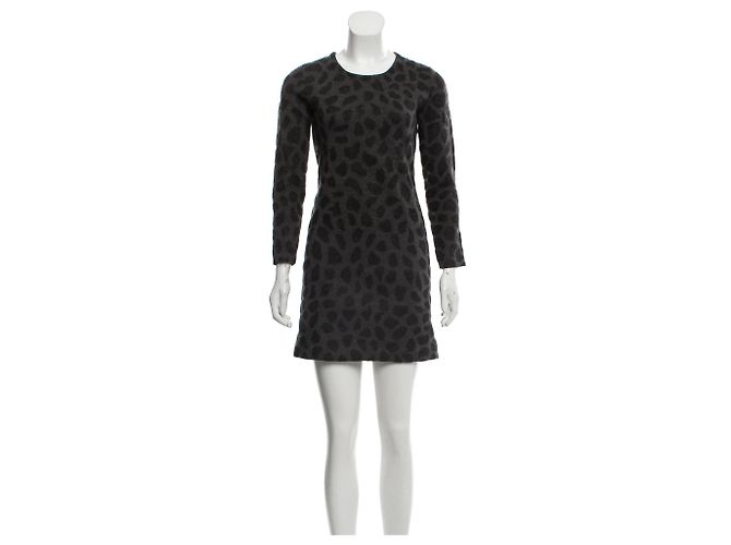 3.1 Phillip Lim Grey Abstract Pattern Wool Mini Dress Dark grey