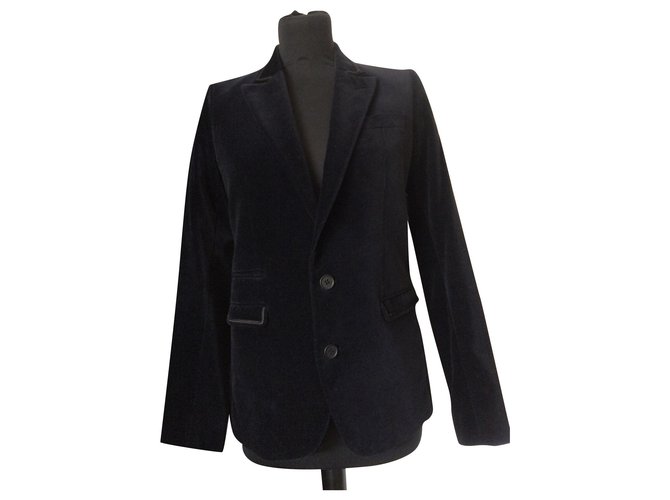 The Kooples Jackets Navy blue Cotton  ref.165387