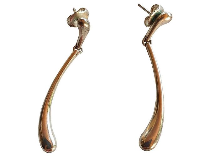 Tiffany & Co Elsa Peretti Silber Ohrringe Tropfenform