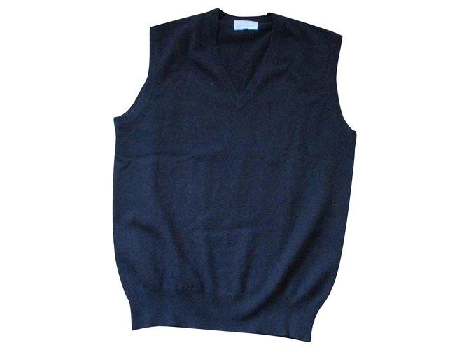 Eric Bompard Armelloser Pullover Schwarzer Kaschmir Strick Grosse L Pullover Kaschmir Schwarz Ref Joli Closet