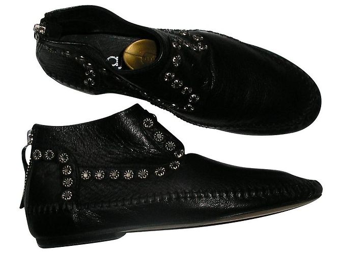 Maje botas de cuero negro, Pointure 36.