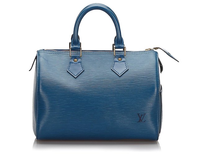 Louis Vuitton Blue Epi Speedy 30 Cuir Bleu  ref.165485