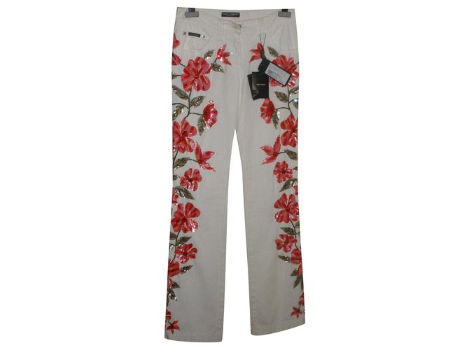 Dolce & Gabbana Jeans Branco Algodão  ref.165552