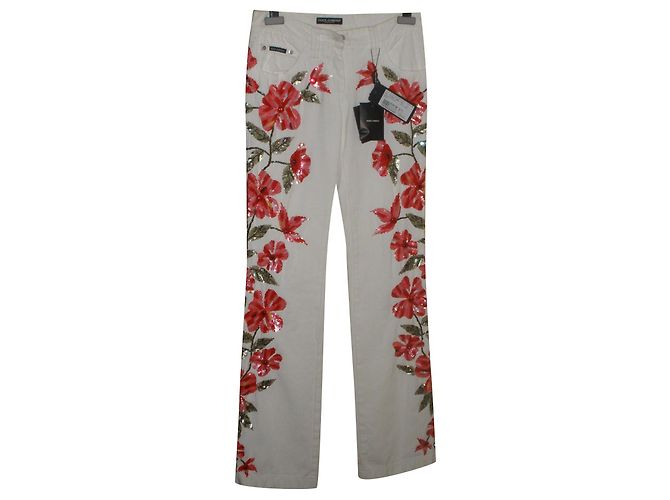 Vaqueros Dolce & Gabbana Blancos de Algodón Talla 40