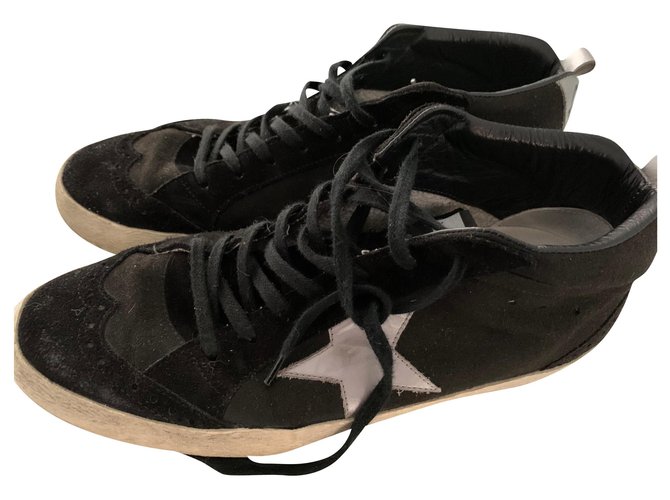 Golden Goose sneakers Black Leather  ref.165562