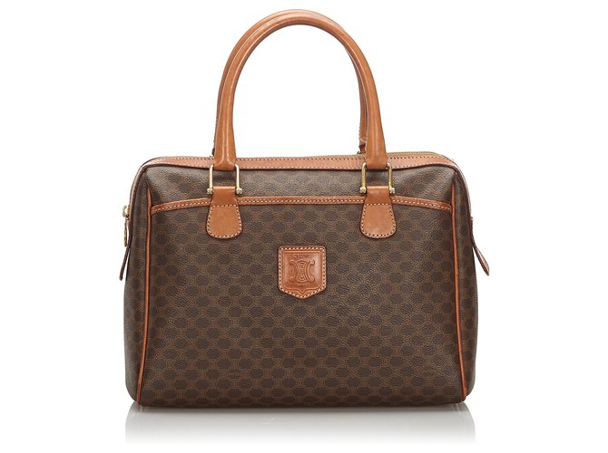 Céline Celine Brown Macadam Handbag Leather Plastic  ref.165607