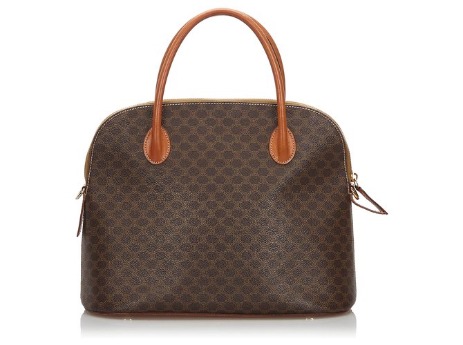Céline Celine Brown Macadam Handbag Leather Plastic  ref.165653