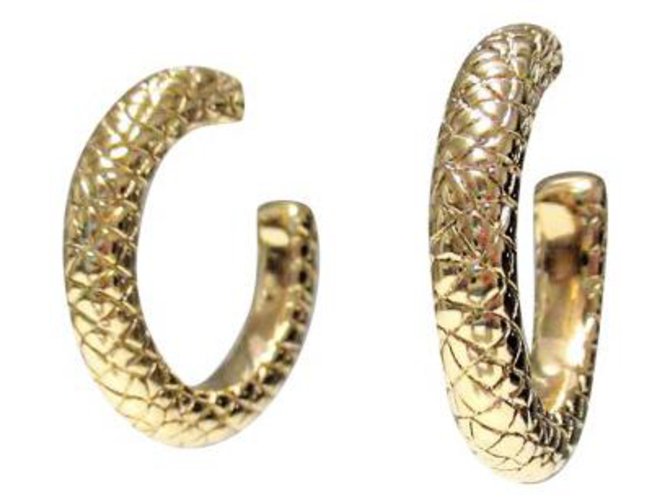 Autre Marque Dyrberg/Kern hoop earrings with snake pattern Golden  ref.165678