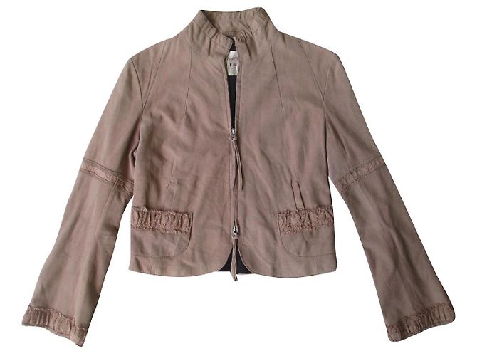 Autre Marque China Belgian Jacke aus Pécari Leder Beige