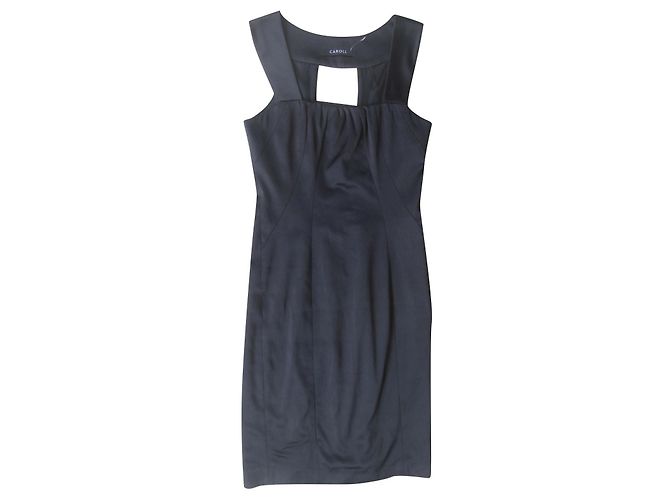 CAROLL Kleid aus schwarzem Satin