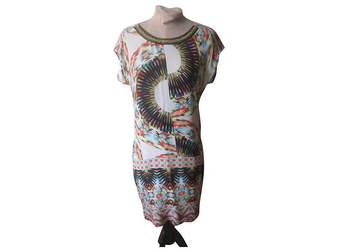Autre Marque Seidenkleid mehrfarbig Mehrfarben