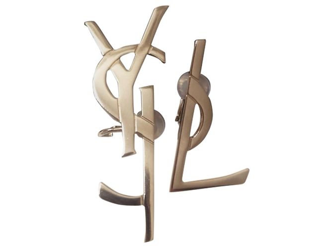 Orecchini Ear Cuff Saint Laurent Oro Acciaio D'oro