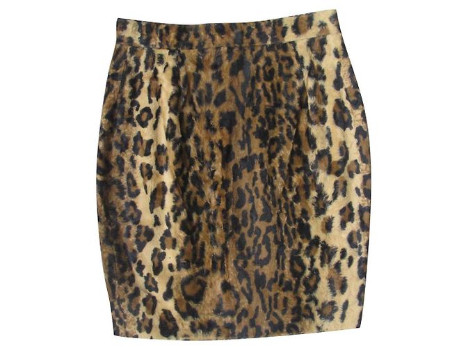 Autre Marque Falda recta Christian Llinares de terciopelo estampado leopardo Estampado de leopardo