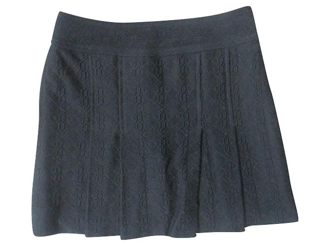 Falda de lana plisada negra Milly Negro