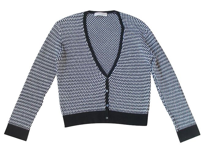 Autre Marque Cárdigan Stefanel de algodón negro y blanco
