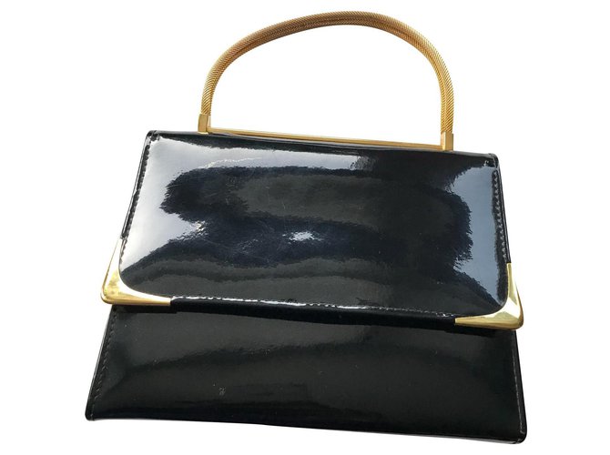 Ackery Patent Leather Vintage Bag Black  ref.165919