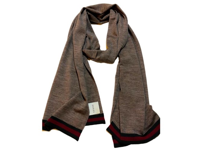 Gucci wool scarf Light brown  ref.165956