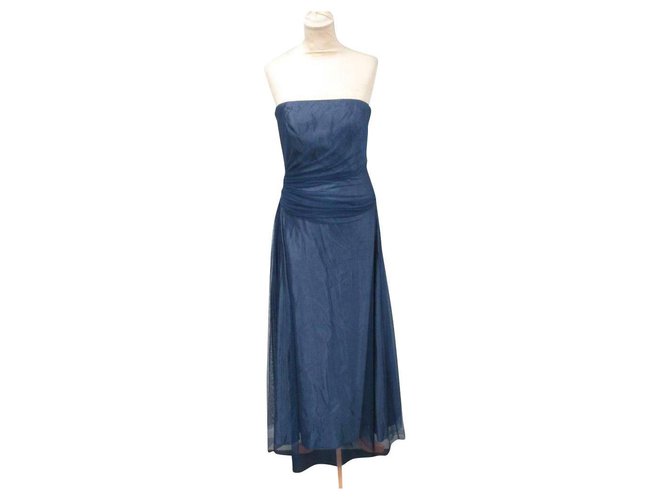 Vera Wang Vestido de baile azul Acetato Cetim  ref.165993