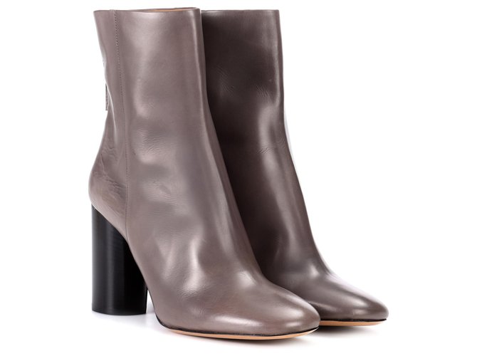 BOTTES EN CUIR ISABEL MARANT GARETT Taupe ref.166082 Joli Closet