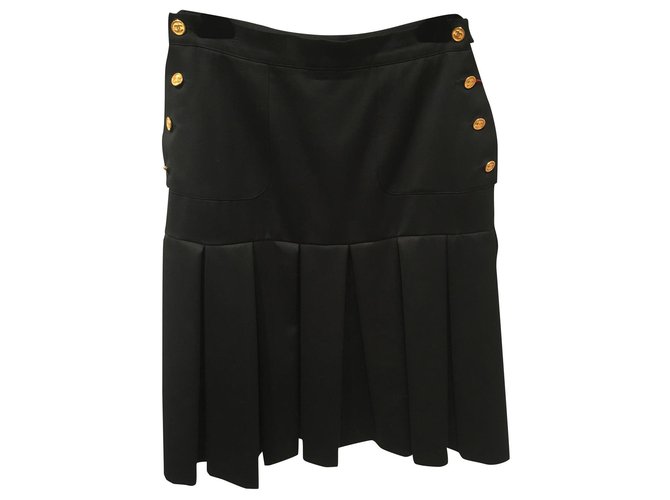 Chanel Skirts Black Wool  ref.166097