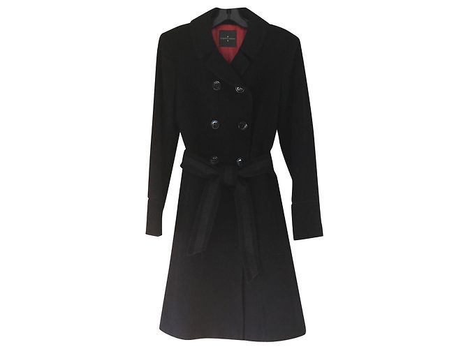 Roberto Verino Cappotto classico in lana nera Nero