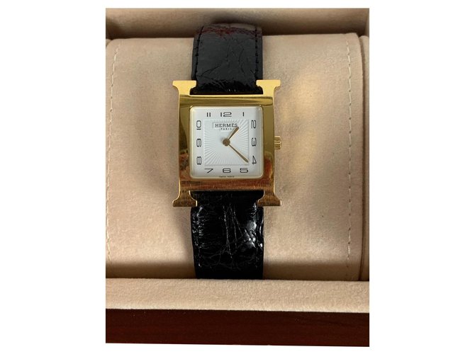 Hermès TIME H Black Gold-plated  ref.166153