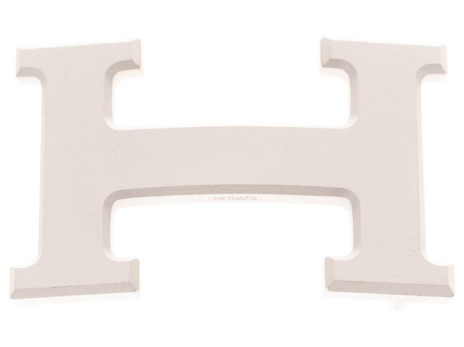 Hermès belt buckle 5382 in matt silver Silvery Metal  ref.166185