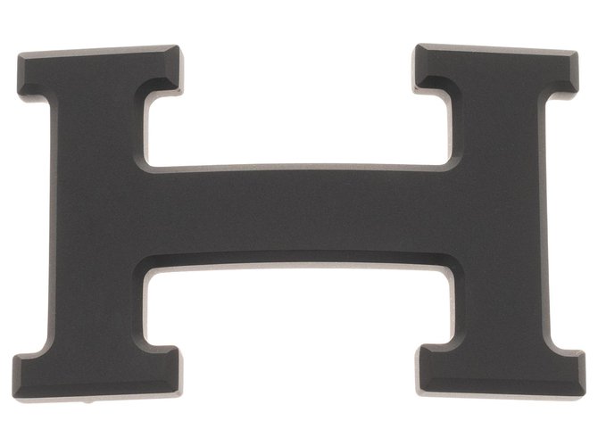 Hermès belt buckle 5382 in matt black PVD Metal  ref.166186
