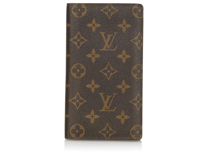 Louis Vuitton Brown Monogram Brazza Wallet Leather Cloth  ref.166255