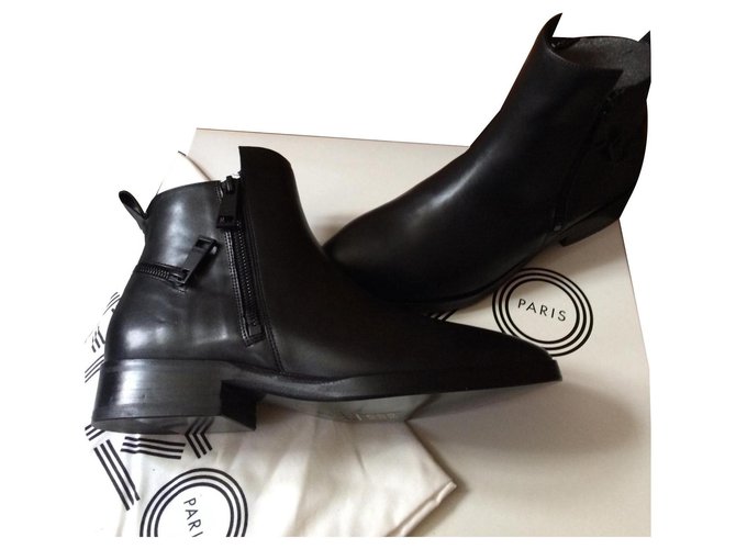 Kenzo Ankle Boots Black Leather  ref.166342