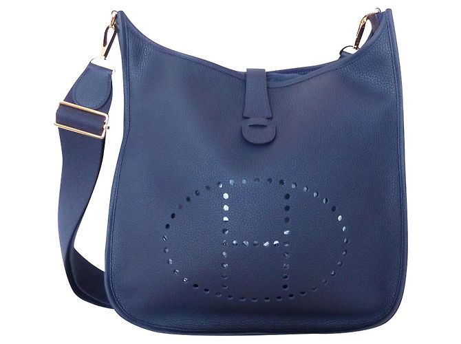 Borsa Hermès Evelyne III 33 Blu scuro
