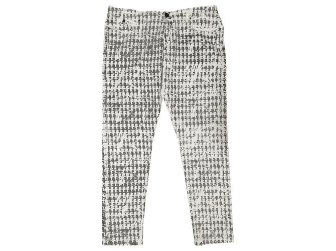 Karl Lagerfeld Jeans Nero Bianco Cotone Elastan  ref.166385