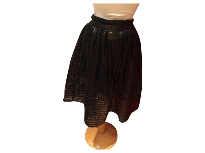 Maje Skirts Black Polyester  ref.166401