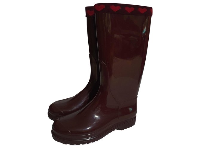 Alberta Ferretti Boots Dark red Rubber  ref.166416