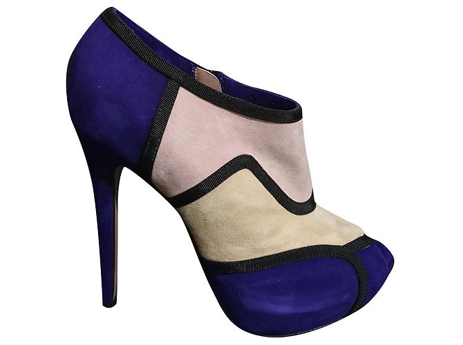 John Richmond Multi Color Suede Heels