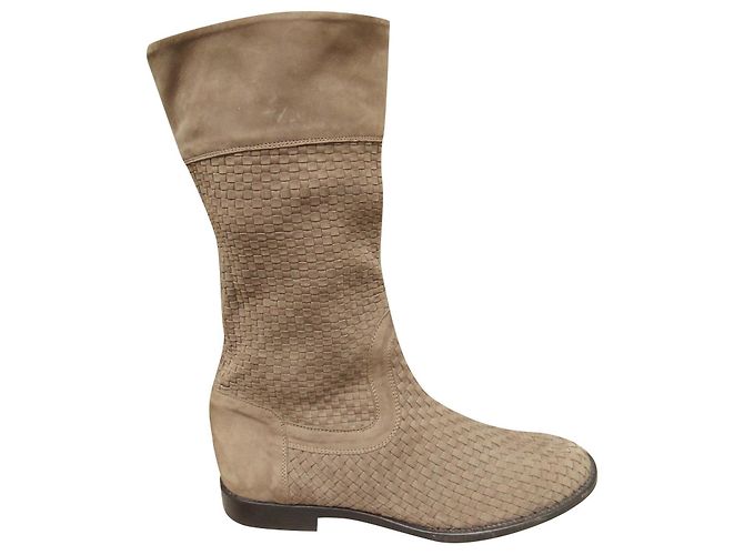 Sartore geflochtene Lederstiefel hellbraun Größe 38