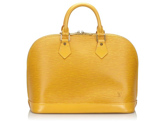 Louis Vuitton Amarelo Epi Alma PM Couro  ref.166531