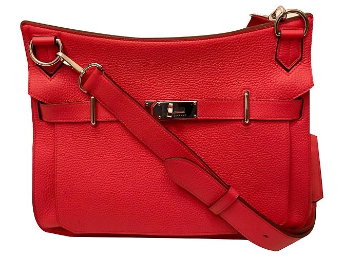 HERMÈS:  Sac JYPSIÈRE 33 cm Comme Neuf Corail