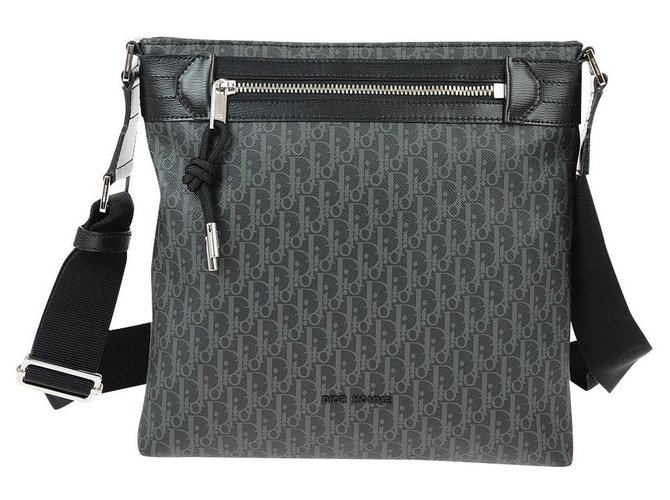 Sac messager Dior neuf Cuir Gris  ref.166631