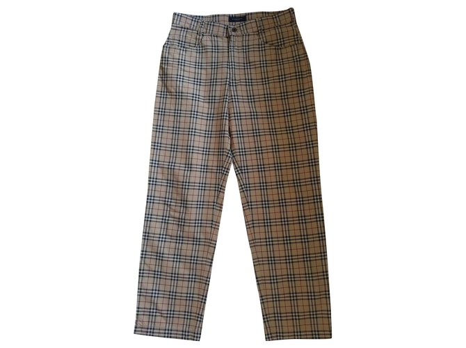 Burberry Pantalons, leggings Coton Multicolore  ref.166639