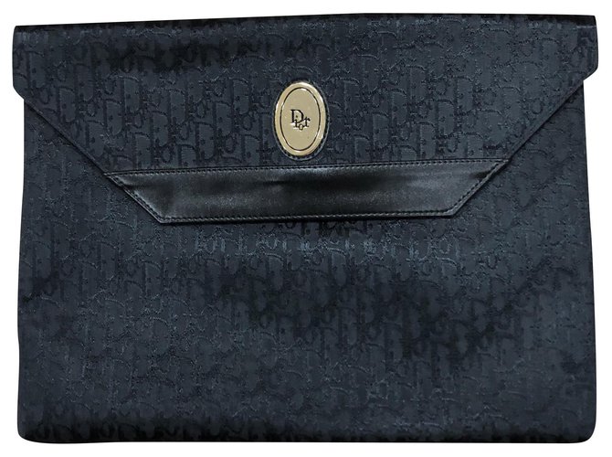 Dior Clutch Bag Black Cloth  ref.166677